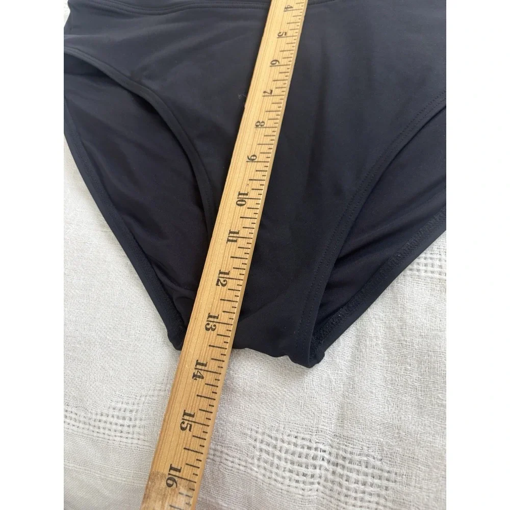 Lands' End Women's Med (10-12) High Waist Waisted Bikini Bottom Swim Black - Picture 4 of 5